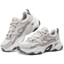 斯凯奇（Skechers）女式增高透气运动鞋厚底时尚150521 浅灰色/银色/LGSL199元（需领券）