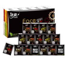 洁柔 手帕纸黑Face柔韧4层6片 30包