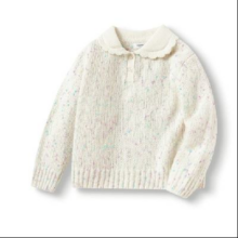 巴拉巴拉 花边翻领彩纱女童毛衣 110cm68元