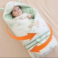 双十一：婧麒 新生婴儿抱被初生包被棉秋冬款萌兔森林90*90cm49.9元