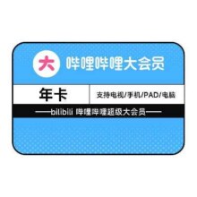 哔哩哔哩 超级大会员年卡B站电视12个月 支持电视端124.12元+388淘金币
