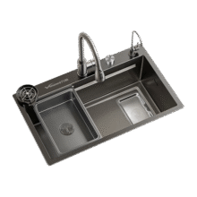 万和水槽大单槽厨房洗菜盆304不锈钢集渣压纹多功能纳米台下盆W5734元 (券后省0.98)