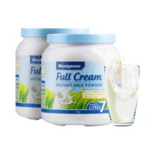 再降价、天降礼金：Maxigenes美可卓 蓝胖子全脂奶粉 1kg*2罐109.37元(54.68元/罐)+18.7元淘金币(需领券、需凑单、需福利礼金)