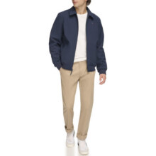 Tommy Hilfiger 汤米·希尔费格 男士轻薄飞行员夹克 防水透气休闲外套 午夜软壳宽领 Medium