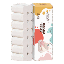 津洁 无芯卷纸【800g/提】五层加厚大卷卷筒纸实芯卷纸家用纸巾 5层 800g*14卷 家用大卷1提装7.7元 (月销1000+)