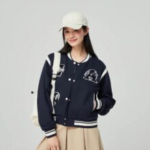 盖璞 Gap女装春季纯棉撞色贴布绣logo棒球服学院风外套872711