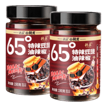 德庄 饭空牛肉酱 下饭酱辣椒酱菜 拌饭拌面香辣麻辣宿舍下饭 重庆特产 【特辣65°】豆豉油辣椒酱*2瓶34.9元 (送赠品)