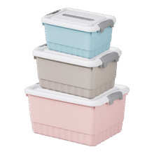 再降价：收纳箱带盖储物盒加厚塑料整理箱车载家用玩具大容量后备箱收纳盒 北欧蓝小号【加大卡扣 隐藏式提手】 1个0.01元包邮(需领券)