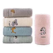 金号A类纯棉洗脸小毛巾儿童毛巾100%洗脸帕女士毛巾ins绣花5条装49.9元 (月销2000+)