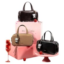 14号10点、天降礼金、88VIP：红谷包包 真皮单肩手提包 复古斜挎保龄球包272.1元(需领券、需福利礼金)