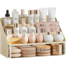 百字化妆品收纳盒家用抽屉款梳妆台置物架桌面护肤品收纳盒防尘整理盒18元 (券后省0.5)