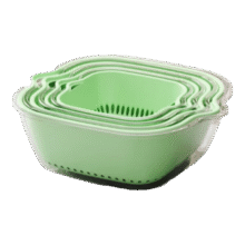 双层透明沥水篮 洗菜篮 家用厨房 蔬菜水果盘 PET 中号两件套 口径20cm0.99元(需领券)