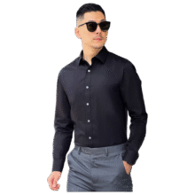 十如仕衬衫男黑色衬衣免烫皱长袖商务休闲正装100%棉 301-21 黑色常规版 均码 36/79268.2元 (券后省0.9)