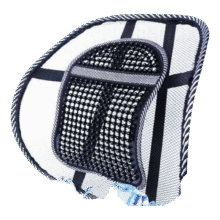 网状腰靠 冰丝透气腰部靠背垫 黑色 1个 车载超轻薄镂空夏季2.99元