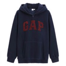 GAP 男女装 摇粒绒撞色logo连帽拉链卫衣 *3  3色可选合144.35元/件