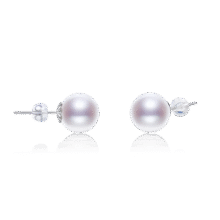 京润珍珠耳饰云逸淡水有核珍珠耳钉圆形天然珍珠耳环生日礼物 【圆形】8-9mm/白色/925银472元 (券后省10)