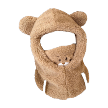 围脖秋冬款小熊帽子围巾一体口罩三合一毛绒加厚多功能护耳保暖 【咖啡色】保暖3.49元(需领券)