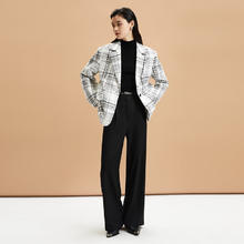 VERO MODA VEROMODA西服秋冬优雅气质通勤粗花呢亮片长袖外套女 S85本白色 170/88A/L