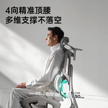 国家补贴、88VIP：黑白调 4代Air 人体工学椅 4D头枕+自适应追腰 云白无脚托