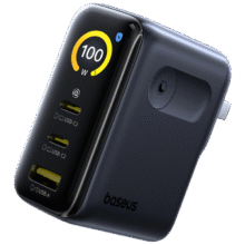 倍思100W氮化镓充电器套装屏显type-c多口pd充电头适用笔记本电脑平板苹果17iphone全系小米90W插头 黑160.1元(需领券)