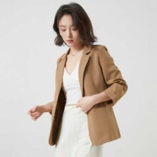 DEBRAND 【气质通勤】秋季休闲西装女外套女九分袖OL经典西服女式西服女