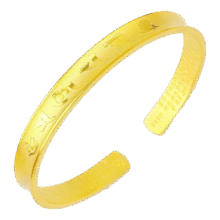 越南沙金  六字真言开口手镯9.12元