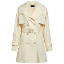 欧时力 黑标系列春装 配腰带英伦风醋酸中长风衣外套164元(需首购)