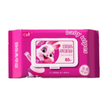 再降价：婴儿棉柔巾干湿两用擦脸巾 叮当曼粉色兔子 1包 80抽0.01元包邮(需领券)