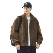 马克华菲 【绒感PU皮】美式高街立领秋季宽松舒适日常通勤休闲百搭夹克男194元