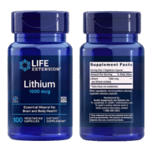 LifeExtension美国原装LifeExtension锂元素乳清酸锂认知补充剂1000微克Lithium