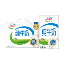 伊利 全脂利乐砖纯牛奶 3.2g蛋白质 250ml*18盒