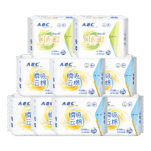 ABC 卫生巾极薄透气棉柔日用夜用组合装9包72片 折0.38/片27.8元(共72片折0.38元/片)