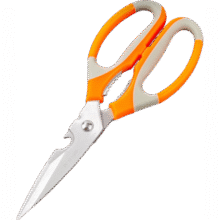 剪刀K024橙红色不锈钢厨房剪刀家用剪民用剪刀 1.2厚*2把0.89元