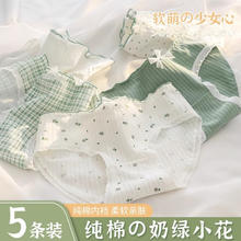 Caramella 焦糖玛奇朵 卡拉美拉纯棉内裤女抗菌春秋款 透气5条装