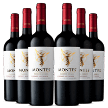 MONTES【蒙特斯官旗】智利原瓶进口红酒 蒙特斯天使红葡萄酒750ml  赤霞珠 整箱装1166.4元 (每满1196减709,券后省0.9)