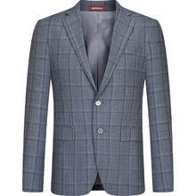 七匹狼 西服男装商务通勤休闲格纹西装外套舒适有型修身 103(灰蓝) L 170/88A券后76.2元