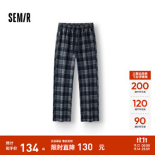 森马（Semir）休闲裤女冬格子加绒长裤宽松2025新款盐系慵懒复古潮流阔腿裤 蓝绿色调00384 XS234元 (券后省30)