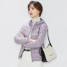 再降价：鸭鸭  经典爆款 抗寒秋冬保暖轻薄时尚纯色连帽女士羽绒服女