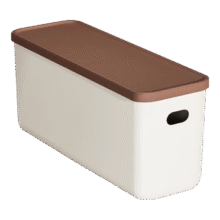 塑料家用长方形收纳箱带盖 白色 【1个装】0.01元(需领券)