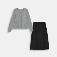 爱依服 依服一整套穿搭2025秋冬法式优雅气质通勤毛织上下套裙