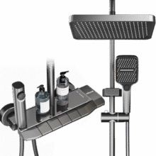 四季沐歌（MICOE）淋浴花洒套装 增压花洒全套枪灰钢琴键多功能花洒喷头浴室淋浴器526元 (满500减150,券后省40,月销1000+)