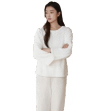 古今 【加厚双面绒】秋冬款女士保暖家居服套装圆领纯色简约风软糥亲肤