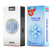 赤尾 zioxx 000无套感安全套 玻尿酸持久润滑 共14只（000无套感7只+冰感幻境7只）