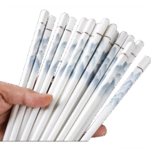 昂宝陶瓷筷子防滑抗菌防霉万里江山高档环保易清洗耐高温不变形 陶瓷防霉防菌耐高温筷子 10双17元 (月销2000+)