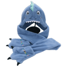 儿童帽子男童冬季护耳毛绒宝宝可爱恐龙男孩秋冬款手套围巾一体帽29元 (券后省7.8)