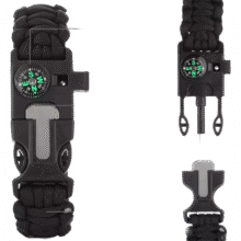 多功能户外伞绳手链   多功能手链-藏青-1个装1元(需领券)打火石指南针登山救生手绳求救哨应急生存装备