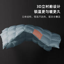 维克多 95鹅绒冬被冬季保暖加厚双人羽绒被被芯充1.1kg 220*240cm蓝色