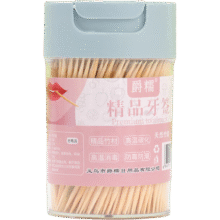 家用双头竹制牙签家用高档牙签盒便携竹制一次性双头剔牙棒商用牙签筒装食品级 罐装牙签400只【蓝色】