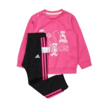 超V：adidas 大logo休闲百搭女小童时尚套装 长袖套装