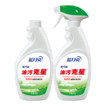 蓝月亮 油污清洁剂套装 青柠香味 厨房油烟机 去重油 500g瓶+瓶补